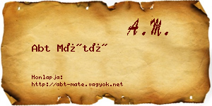 Abt Máté névjegykártya